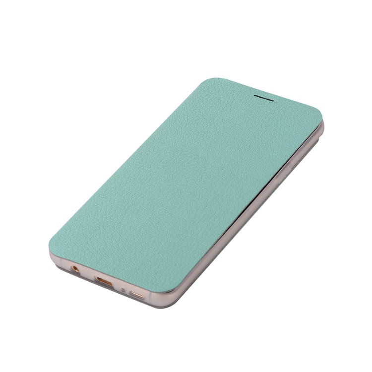 Litchi Texture PU Leather Mobile Phone Case Accessory for Samsung Galaxy S9+ SM-G965 - Cyan-7