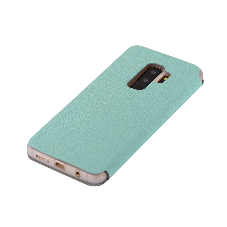 Litchi Texture PU Leather Mobile Phone Case Accessory for Samsung Galaxy S9+ SM-G965 - Cyan-8