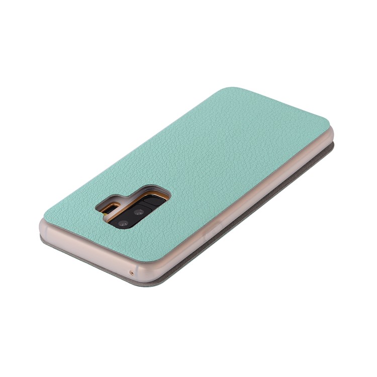 Litchi Texture PU Leather Mobile Phone Case Accessory for Samsung Galaxy S9+ SM-G965 - Cyan-9