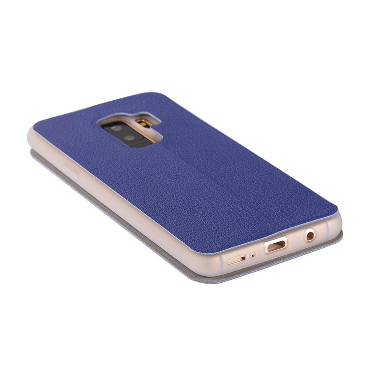 Litchi Texture Stand Leather Card Holder Cell Phone Case for Samsung Galaxy S9+ SM-G965 - Dark Blue-10