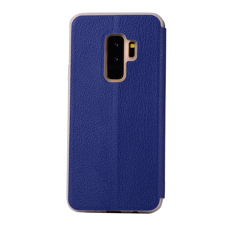 Litchi Texture Stand Leather Card Holder Cell Phone Case for Samsung Galaxy S9+ SM-G965 - Dark Blue-6