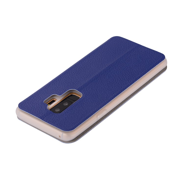 Litchi Texture Stand Leather Card Holder Cell Phone Case for Samsung Galaxy S9+ SM-G965 - Dark Blue-9