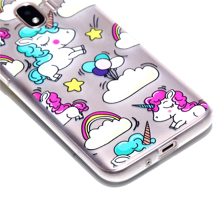 Pattern Printing TPU Shell for Samsung Galaxy J2 Pro 2018 - Cloud and Unicorn-2