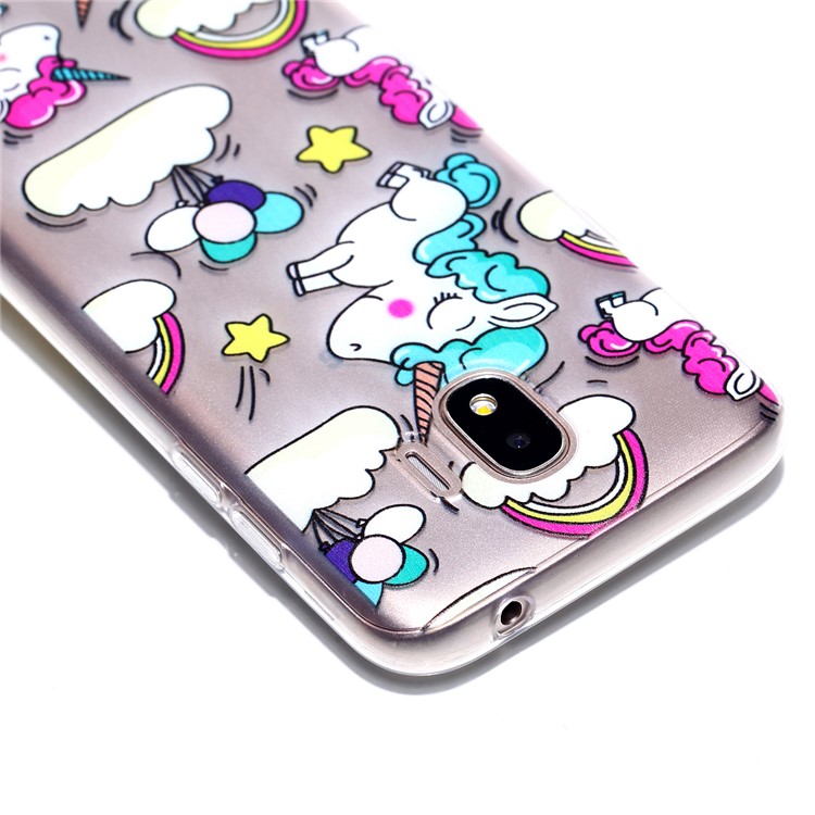 Pattern Printing TPU Shell for Samsung Galaxy J2 Pro 2018 - Cloud and Unicorn-3