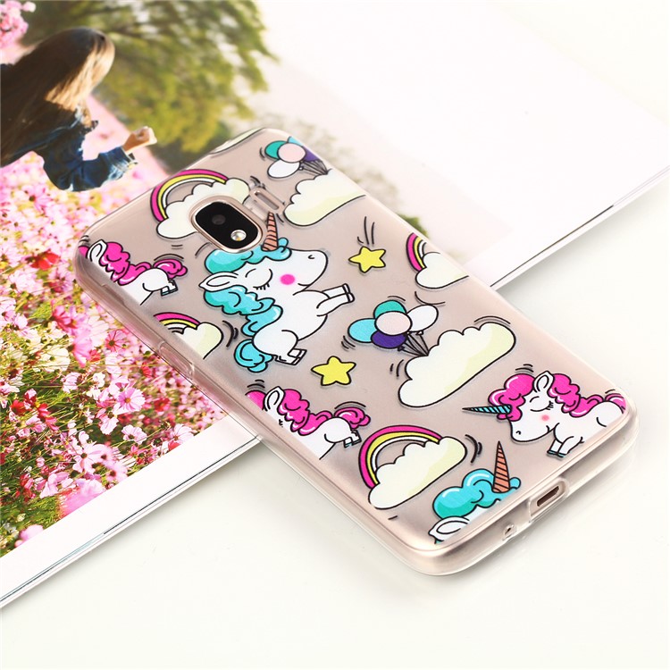 Pattern Printing TPU Shell for Samsung Galaxy J2 Pro 2018 - Cloud and Unicorn-4