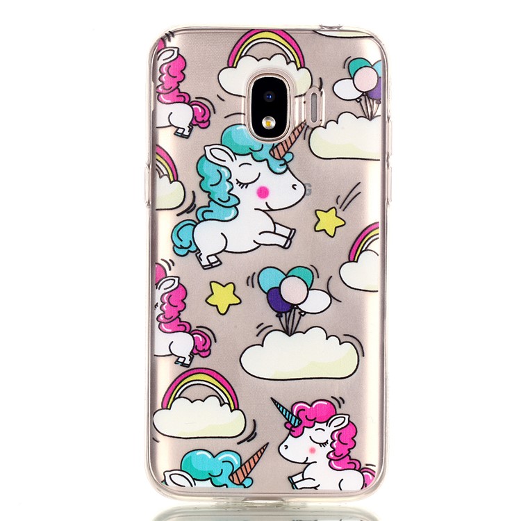 Pattern Printing TPU Shell for Samsung Galaxy J2 Pro 2018 - Cloud and Unicorn-5