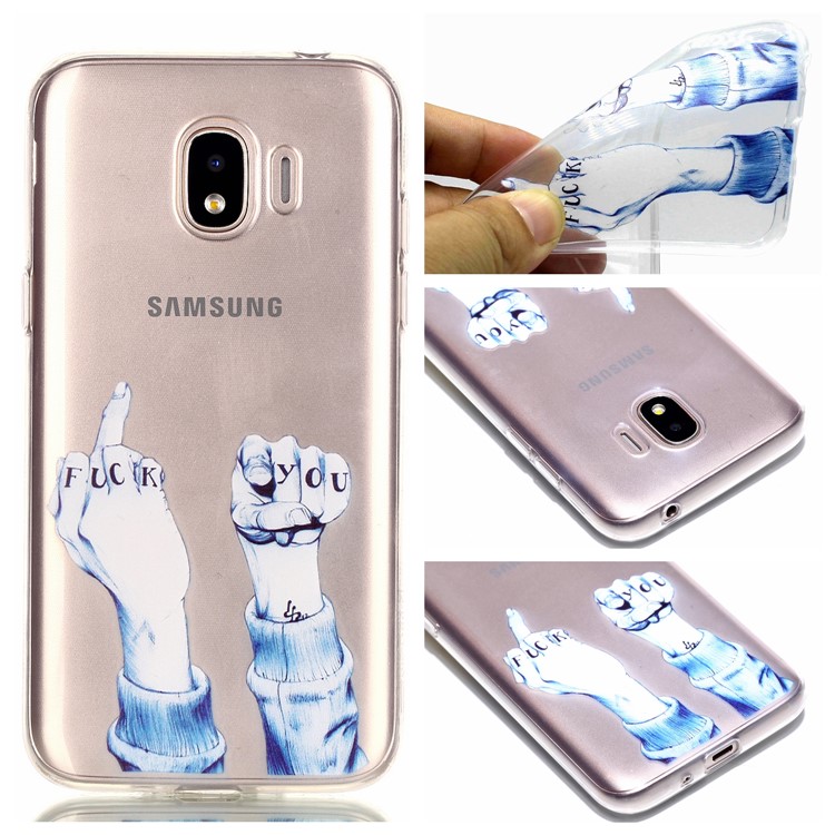 Pattern Printing TPU Protection Case for Samsung Galaxy J2 Pro 2018 - FUCK Pattern-1