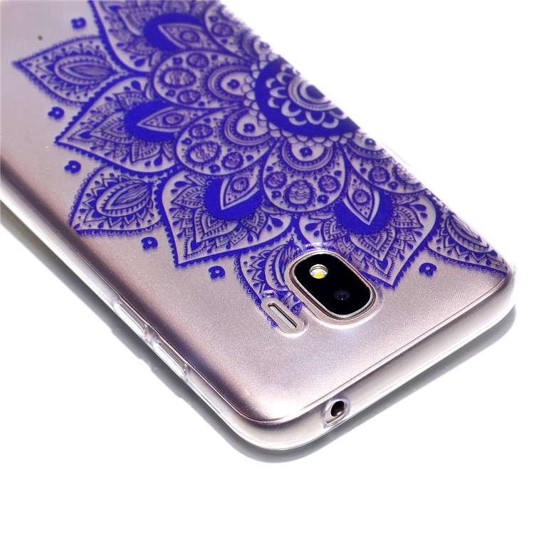 Pattern Printing TPU Flexible Case for Samsung Galaxy J2 Pro 2018 - Purple Flowers-3