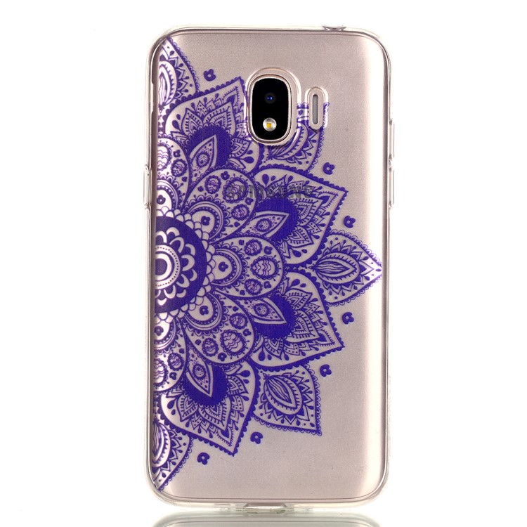 Pattern Printing TPU Flexible Case for Samsung Galaxy J2 Pro 2018 - Purple Flowers-5