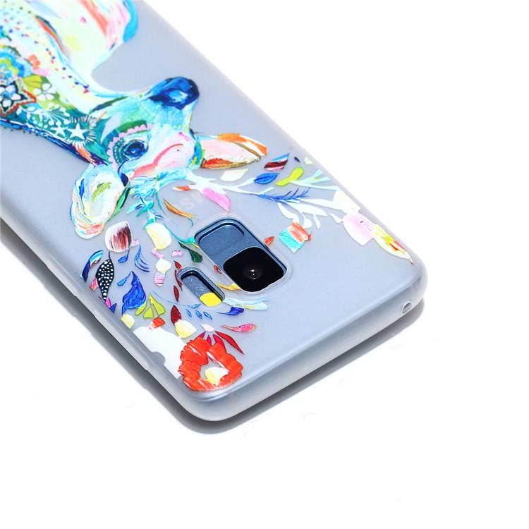 Luminous Patterned TPU Back Case for Samsung Galaxy S9 SM-G960 - Flower Elk-3