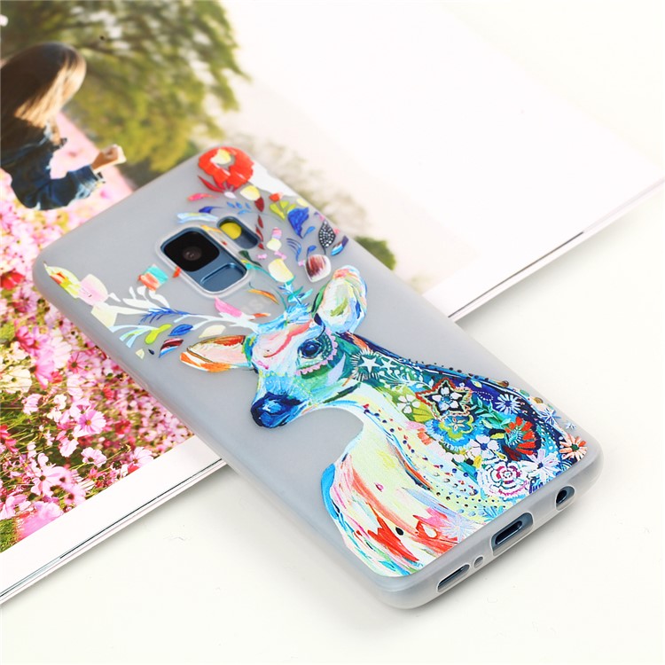 Luminous Patterned TPU Back Case for Samsung Galaxy S9 SM-G960 - Flower Elk-4