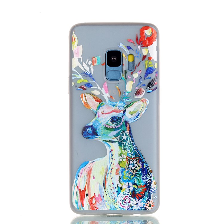 Luminous Patterned TPU Back Case for Samsung Galaxy S9 SM-G960 - Flower Elk-5