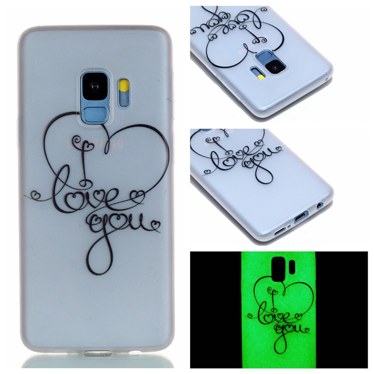 Luminous Patterned TPU Back Cover for Samsung Galaxy S9 SM-G960 - Love You-1