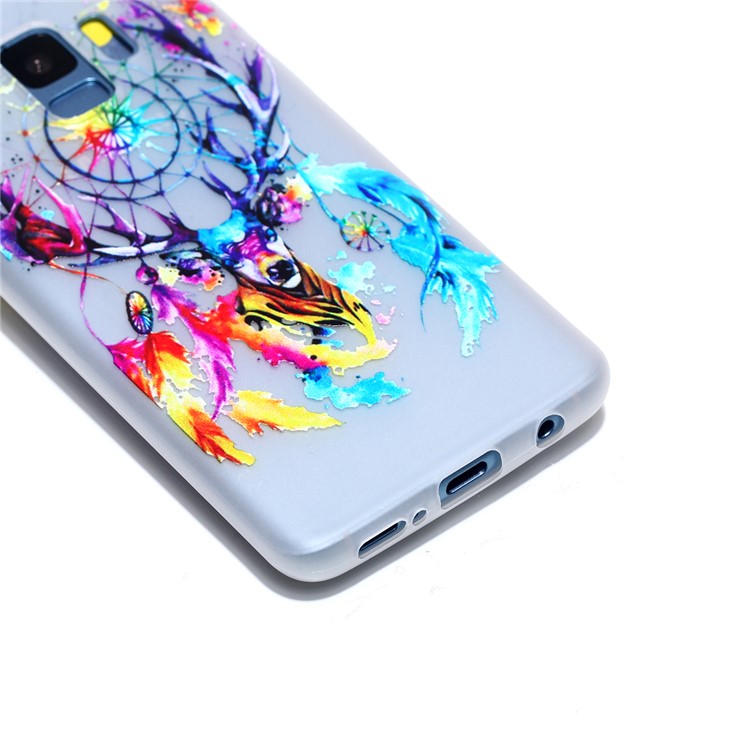 Luminous Patterned TPU Back Casing for Samsung Galaxy S9 SM-G960 - Elk Dream Catcher-2