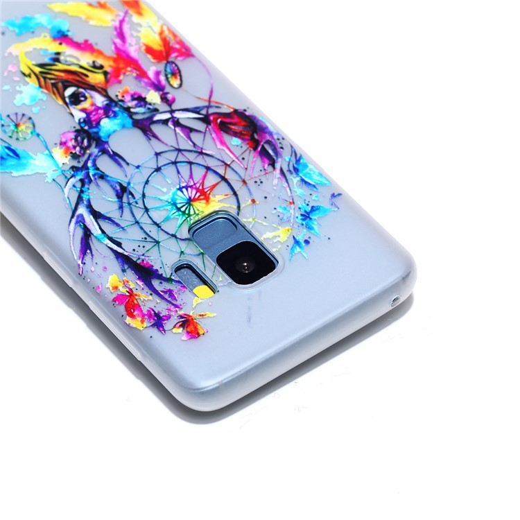 Luminous Patterned TPU Back Casing for Samsung Galaxy S9 SM-G960 - Elk Dream Catcher-3