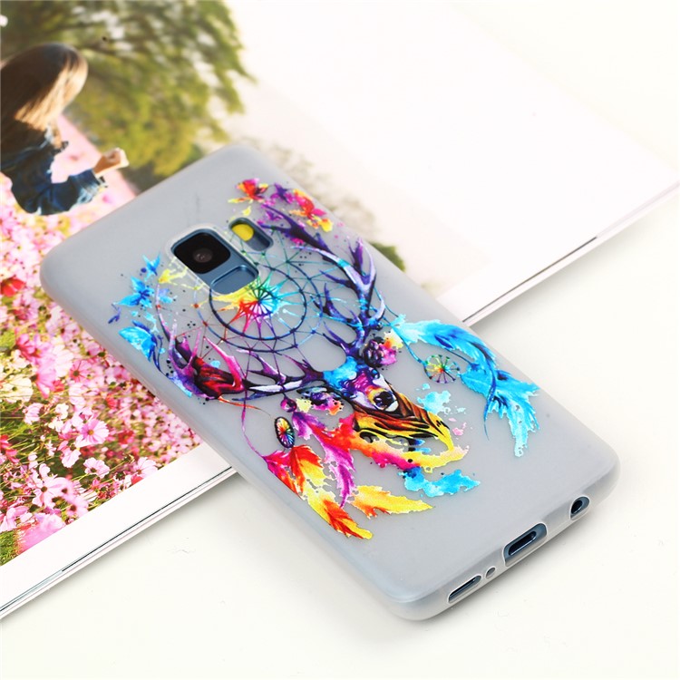 Luminous Patterned TPU Back Casing for Samsung Galaxy S9 SM-G960 - Elk Dream Catcher-4