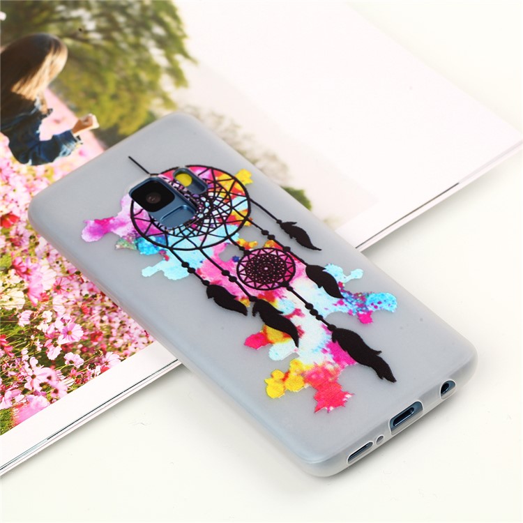 Luminous Patterned TPU Cell Phone Case for Samsung Galaxy S9 SM-G960 - Feather Dream Catcher-4