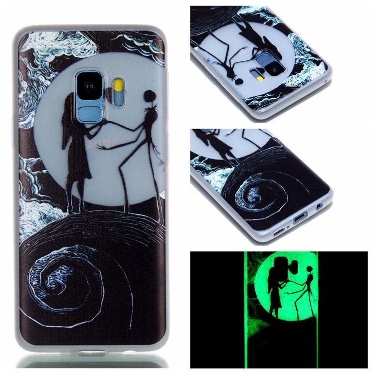 Luminous Patterned Soft TPU Back Case for Samsung Galaxy S9 SM-G960 - Dance on Moon-1