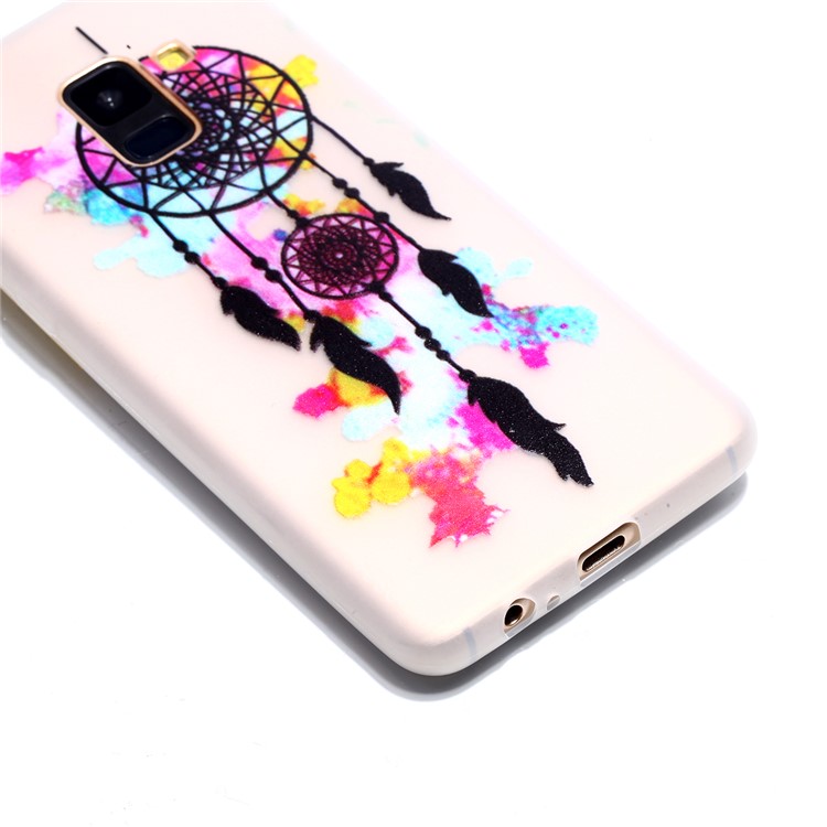 Luminous Patterned TPU Back Casing for Samsung Galaxy A8 (2018) - Feather Dream Catcher-3