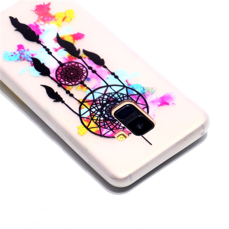 Luminous Patterned TPU Back Casing for Samsung Galaxy A8 (2018) - Feather Dream Catcher-4