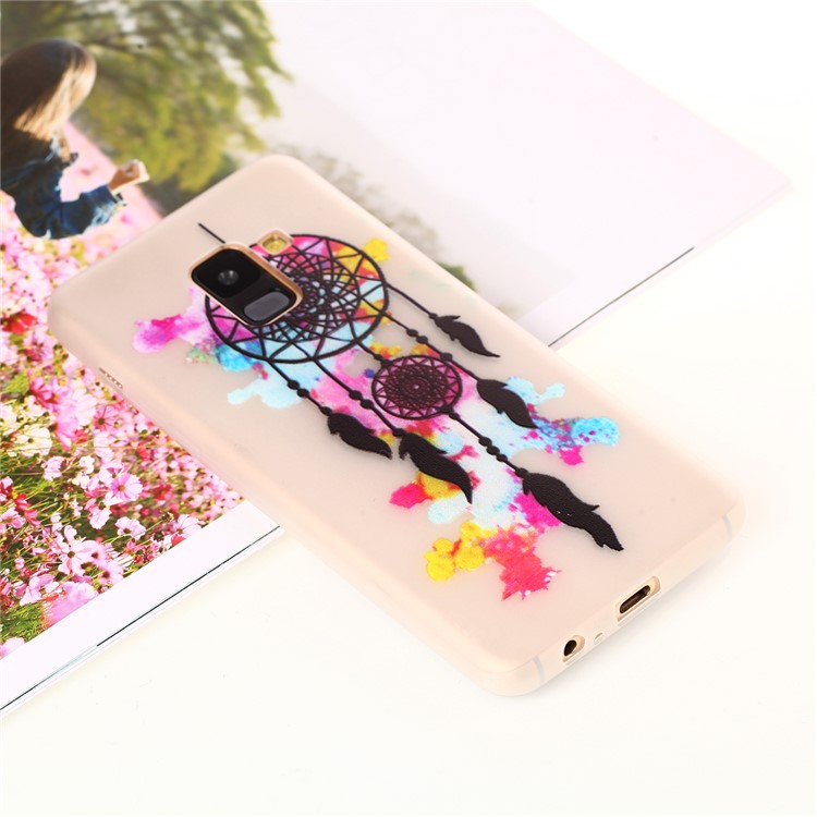 Luminous Patterned TPU Back Casing for Samsung Galaxy A8 (2018) - Feather Dream Catcher-5