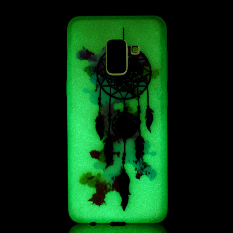 Luminous Patterned TPU Back Casing for Samsung Galaxy A8 (2018) - Feather Dream Catcher-6