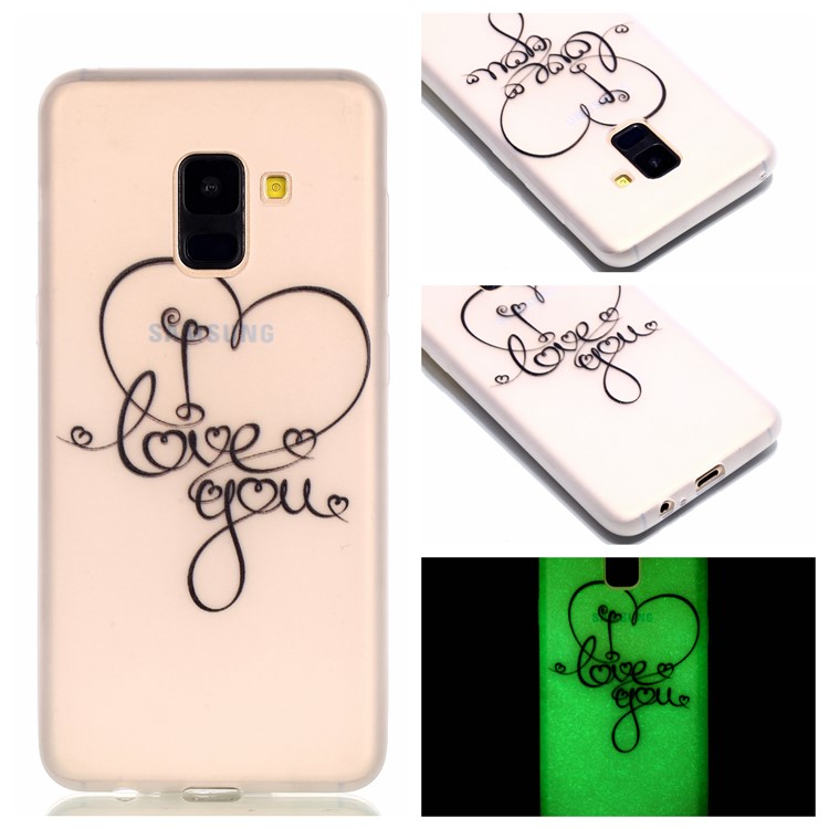 Luminous Patterned TPU Mobile Phone Cover for Samsung Galaxy A8 (2018) - Love You-1