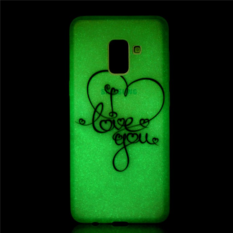 Luminous Patterned TPU Mobile Phone Cover for Samsung Galaxy A8 (2018) - Love You-6