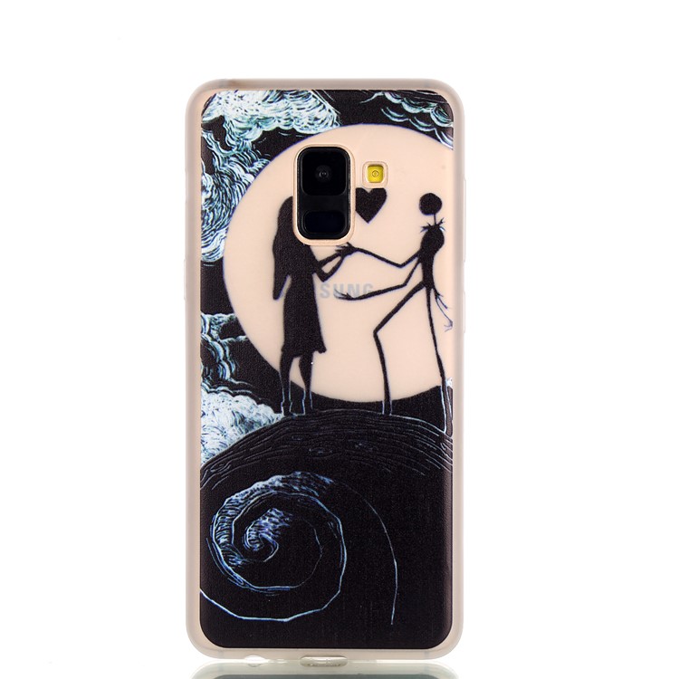 Luminous Patterned Soft TPU Back Case for Samsung Galaxy A8 (2018) - Dance on Moon-2