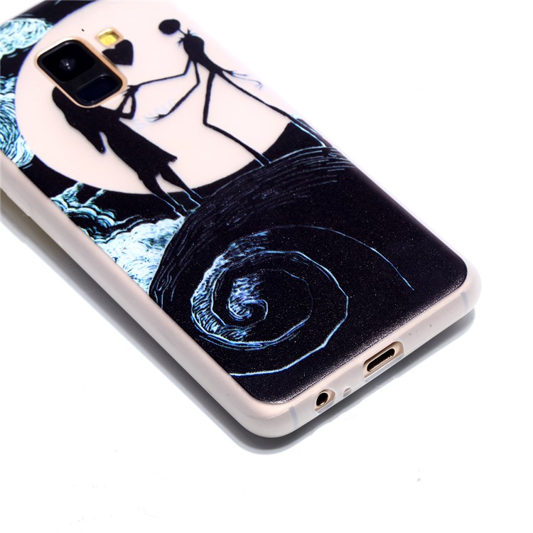 Luminous Patterned Soft TPU Back Case for Samsung Galaxy A8 (2018) - Dance on Moon-3