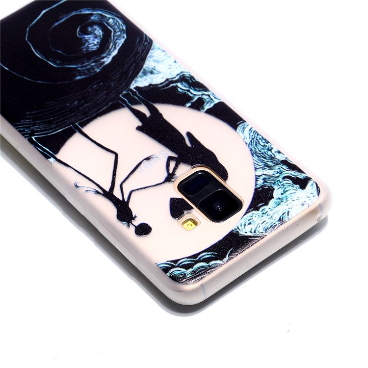 Luminous Patterned Soft TPU Back Case for Samsung Galaxy A8 (2018) - Dance on Moon-4