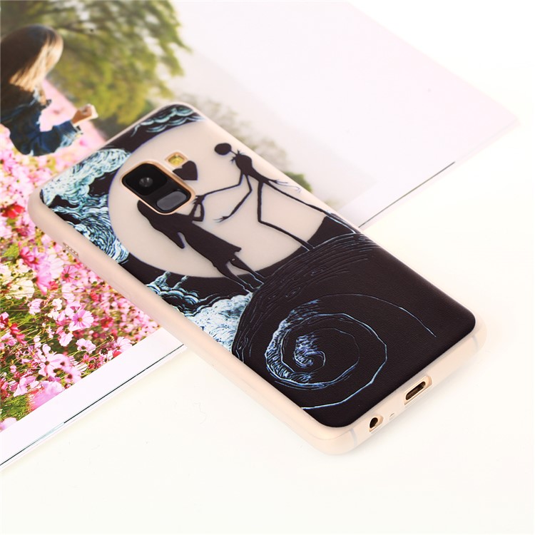 Luminous Patterned Soft TPU Back Case for Samsung Galaxy A8 (2018) - Dance on Moon-5