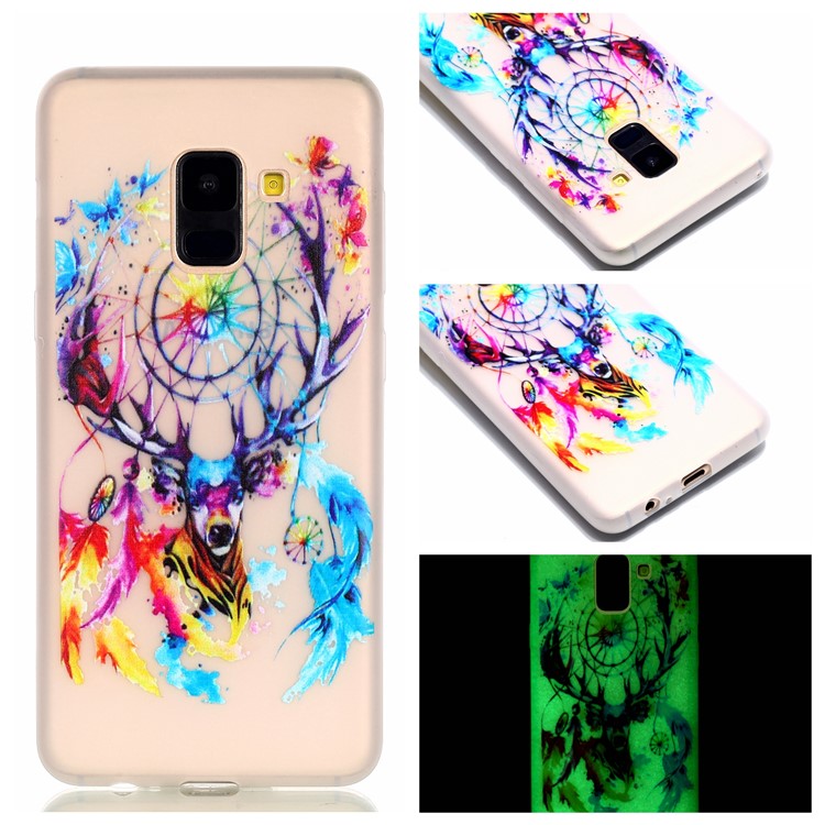 Noctilucent TPU Case for Samsung Galaxy A8+ (2018) - Feather Dream Catcher-1