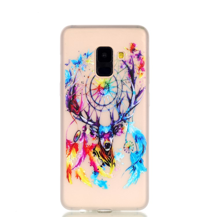 Noctilucent TPU Case for Samsung Galaxy A8+ (2018) - Feather Dream Catcher-3