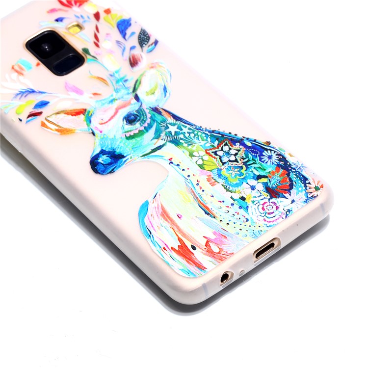 Noctilucent TPU Shell Case for Samsung Galaxy A8+ (2018) - Colorized Deer-3