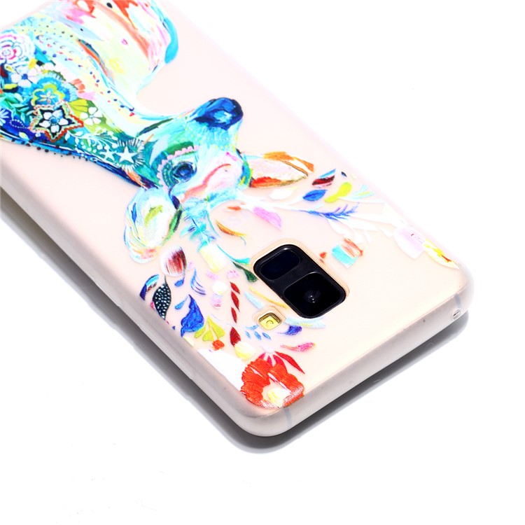 Noctilucent TPU Shell Case for Samsung Galaxy A8+ (2018) - Colorized Deer-4