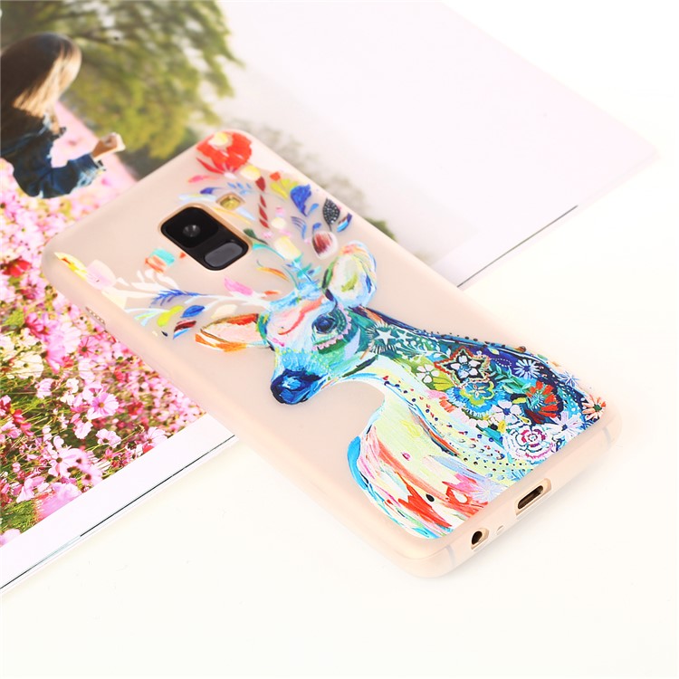 Noctilucent TPU Shell Case for Samsung Galaxy A8+ (2018) - Colorized Deer-5