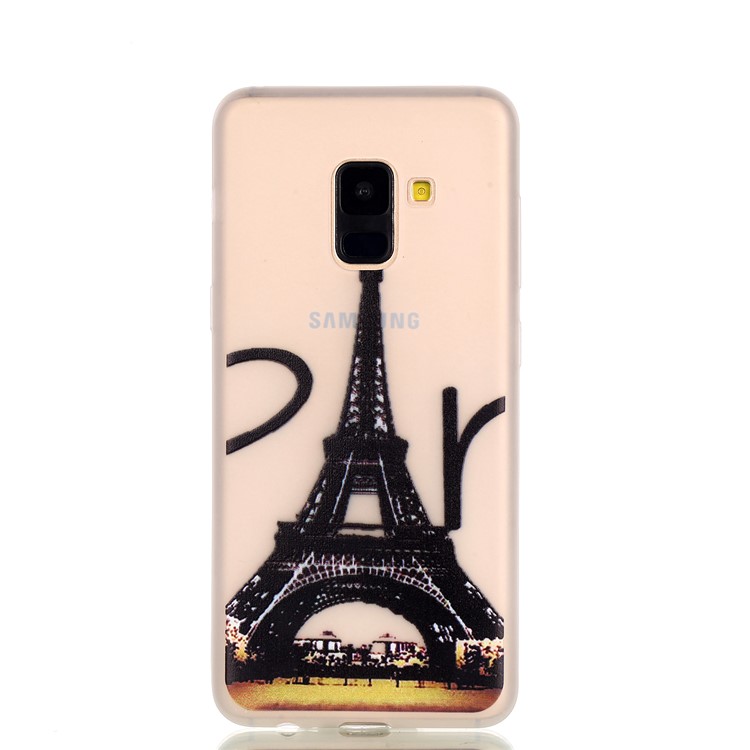 Noctilucent TPU Cover Case for Samsung Galaxy A8+ (2018) - Eiffel Tower-2