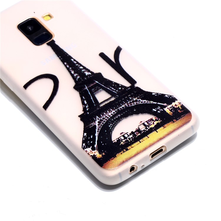 Noctilucent TPU Cover Case for Samsung Galaxy A8+ (2018) - Eiffel Tower-3