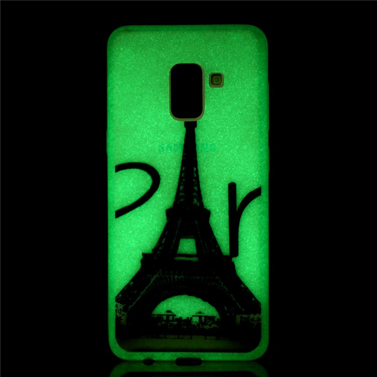 Noctilucent TPU Cover Case for Samsung Galaxy A8+ (2018) - Eiffel Tower-6