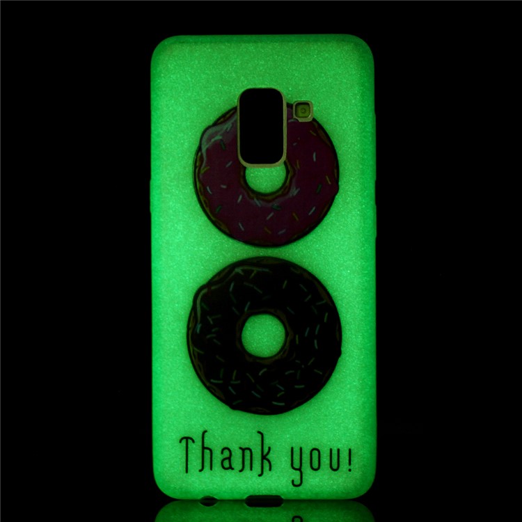 Noctilucent TPU Cover Phone Case for Samsung Galaxy A8+ (2018) - Doughnuts Pattern-6