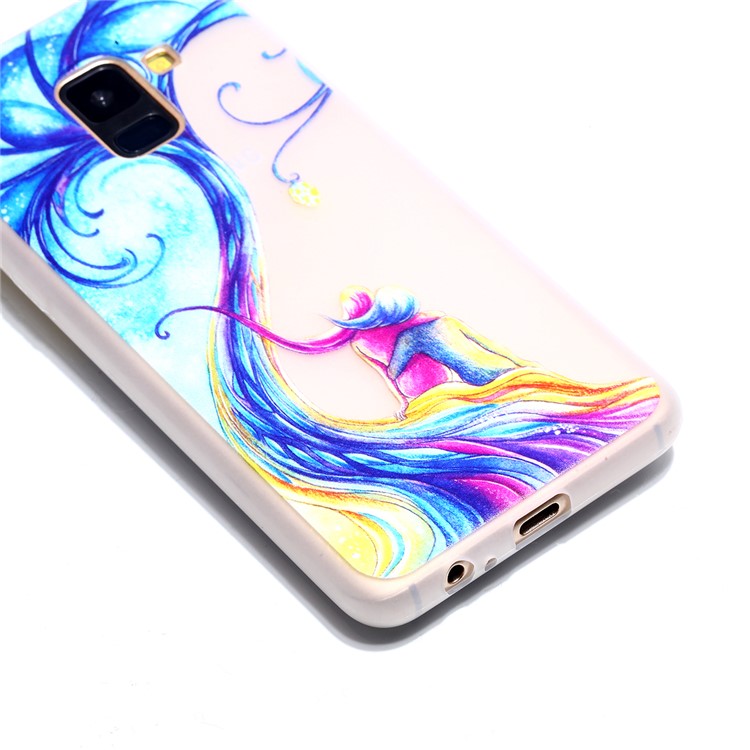 Noctilucent TPU Case Accessory for Samsung Galaxy A8+ (2018) - Two Beauty Sitting on the Branch-3