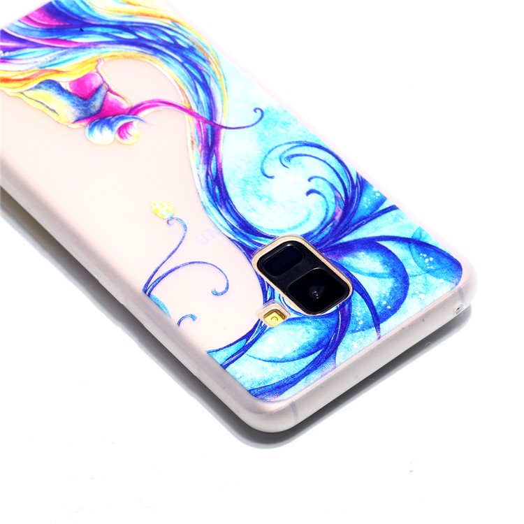 Noctilucent TPU Case Accessory for Samsung Galaxy A8+ (2018) - Two Beauty Sitting on the Branch-4
