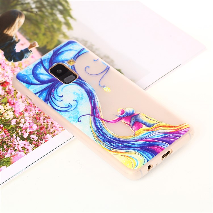 Noctilucent TPU Case Accessory for Samsung Galaxy A8+ (2018) - Two Beauty Sitting on the Branch-5