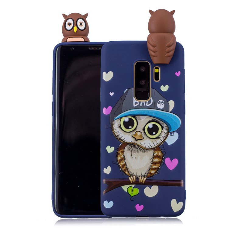 3D Cute Doll Pattern Printing TPU Flexible Case for Samsung Galaxy S9+ SM-G965 - Male Owl-1