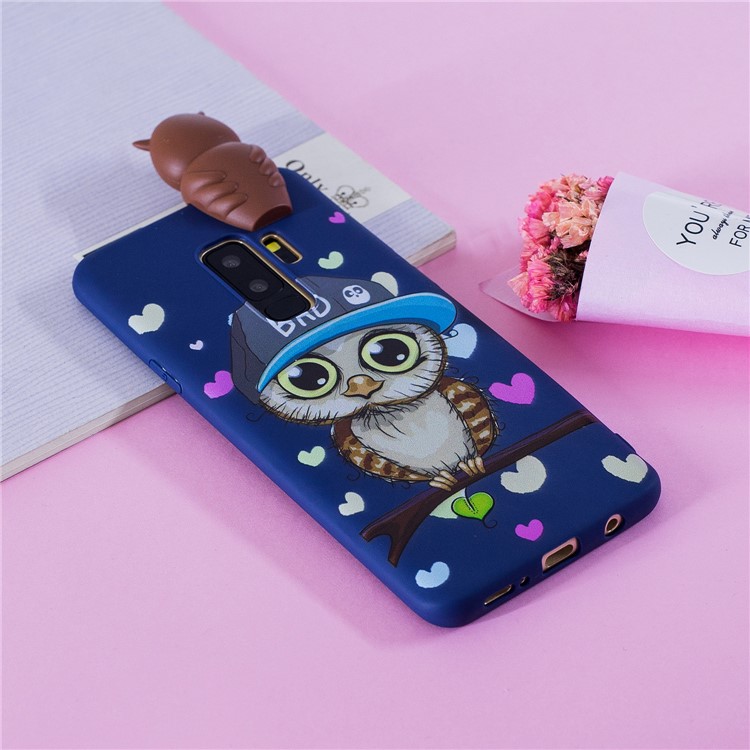 3D Cute Doll Pattern Printing TPU Flexible Case for Samsung Galaxy S9+ SM-G965 - Male Owl-8