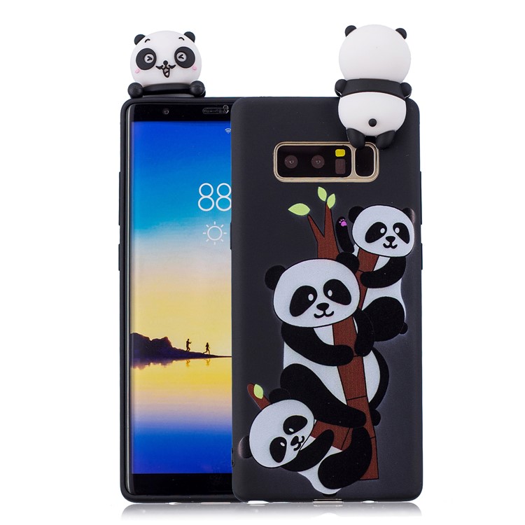 3D Cute Doll Pattern Printing TPU Cover for Samsung Galaxy Note 8 SM-N950 - Lovely Pandas-1