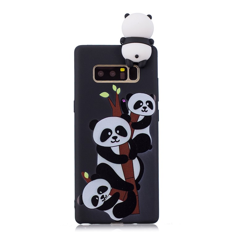 3D Cute Doll Pattern Printing TPU Cover for Samsung Galaxy Note 8 SM-N950 - Lovely Pandas-2
