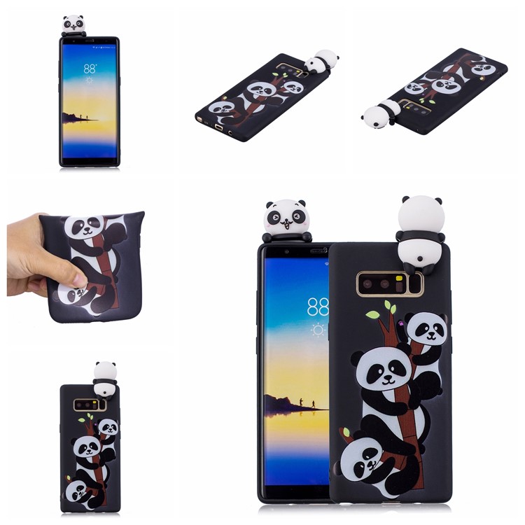 3D Cute Doll Pattern Printing TPU Cover for Samsung Galaxy Note 8 SM-N950 - Lovely Pandas-7