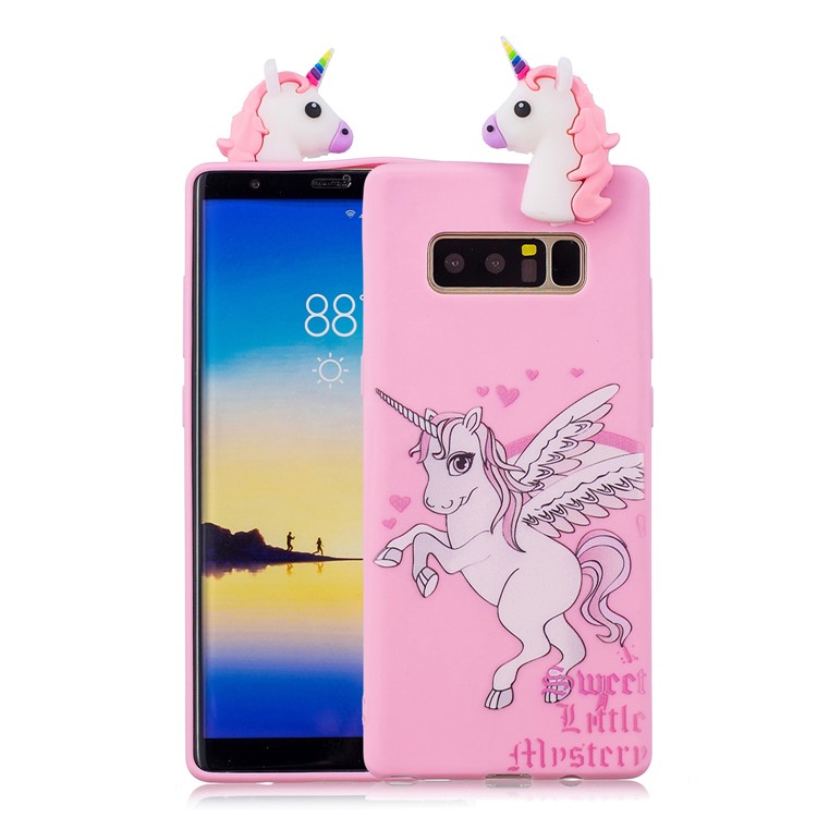 3D Cute Doll Pattern Printing TPU Phone Shell for Samsung Galaxy Note 8 SM-N950 - Unicorn-1